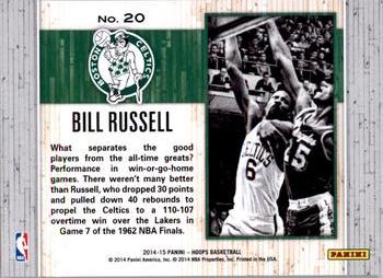 2014-15 Hoops - Moments of Greatness #20 Bill Russell Back