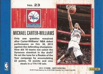 2014-15 Hoops - Moments of Greatness #23 Michael Carter-Williams Back