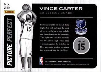 2014-15 Hoops - Picture Perfect #29 Vince Carter Back