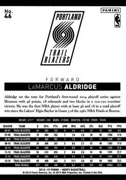 2014-15 Hoops - Gold #46 LaMarcus Aldridge Back