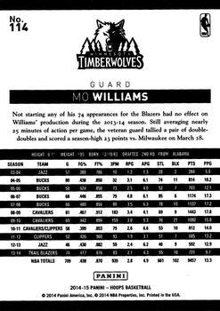 2014-15 Hoops - Gold #114 Mo Williams Back