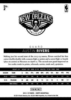 2014-15 Hoops - Artist's Proof #2 Austin Rivers Back