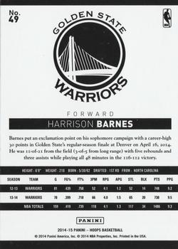 2014-15 Hoops - Artist's Proof #49 Harrison Barnes Back
