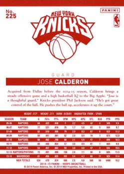 2014-15 Hoops - Red Back #225 Jose Calderon Back