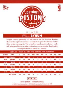 2014-15 Hoops - Red Back #247 Will Bynum Back