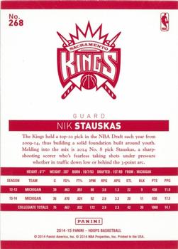 2014-15 Hoops - Red Back #268 Nik Stauskas Back