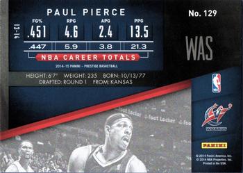 2014-15 Panini Prestige Plus #129 Paul Pierce Back