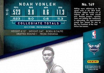 2014-15 Panini Prestige Premium #169 Noah Vonleh Back