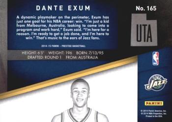 2014-15 Panini Prestige Premium #165 Dante Exum Back