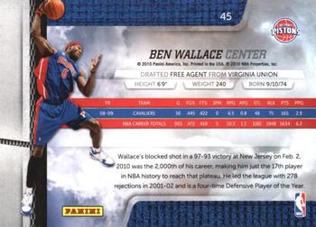 2009-10 Panini Absolute Memorabilia #45 Ben Wallace  Back