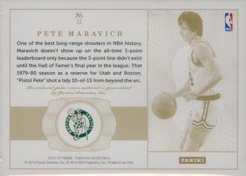 2013-14 Panini Flawless - Patches Ruby #12 Pete Maravich Back