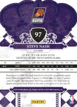 2009-10 Panini Crown Royale #97 Steve Nash Back