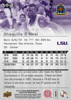 2014-15 Upper Deck NCAA March Madness #SO-2 Shaquille O'Neal Back
