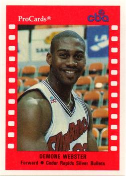 1990-91 ProCards CBA #25 Demone Webster Front