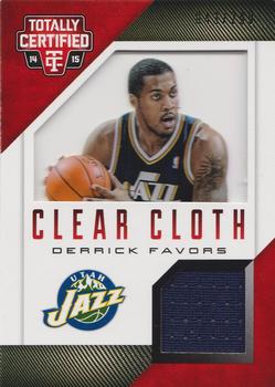 2014-15 Panini Totally Certified - Clear Cloth Jerseys Red #66 Derrick Favors Front