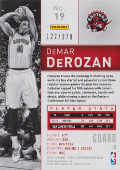 2014-15 Panini Totally Certified - Platinum Red #19 DeMar DeRozan Back