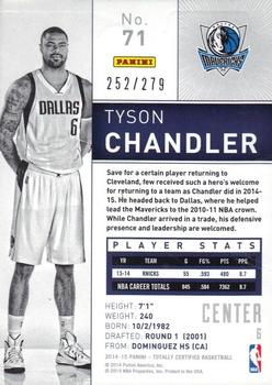 2014-15 Panini Totally Certified - Platinum Red #71 Tyson Chandler Back