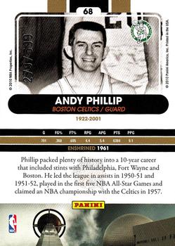 2010 Panini Hall of Fame #68 Andy Phillip  Back