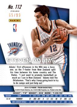 2014-15 Panini Prizm - Prizms Blue #112 Steven Adams Back