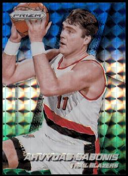 2014-15 Panini Prizm - Prizms Blue and Green Mosaic #234 Arvydas Sabonis Front