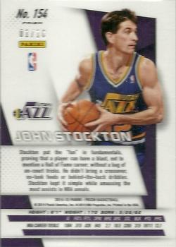 2014-15 Panini Prizm - Prizms Gold Pulsar #154 John Stockton Back