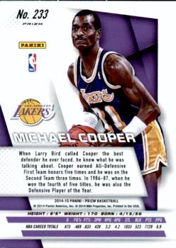 2014-15 Panini Prizm - Prizms Green #233 Michael Cooper Back