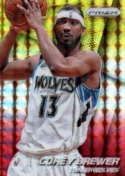 2014-15 Panini Prizm - Prizms Yellow and Red Mosaic #149 Corey Brewer Front