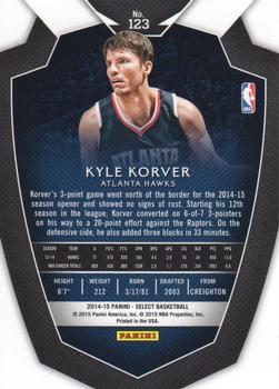 2014-15 Panini Select #123 Kyle Korver Back