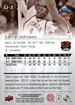2014-15 Upper Deck NCAA March Madness - Sepia #LJ-3 Larry Johnson Back