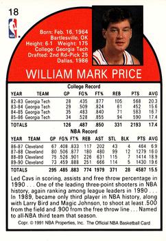 1991 Hoops 100 Superstars #18 Mark Price Back