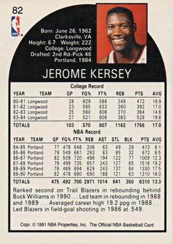 1991 Hoops 100 Superstars #82 Jerome Kersey Back