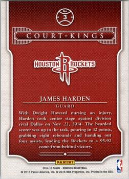 2014-15 Donruss - Court Kings #3 James Harden Back