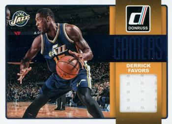 2014-15 Donruss - Gamers Jerseys #16 Derrick Favors Front