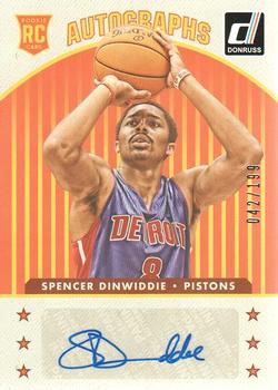 2014-15 Donruss - Rookie Autographs #25 Spencer Dinwiddie Front