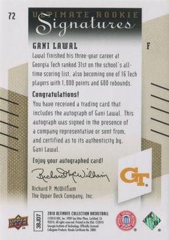 2010-11 Upper Deck Ultimate Collection #72 Gani Lawal  Back