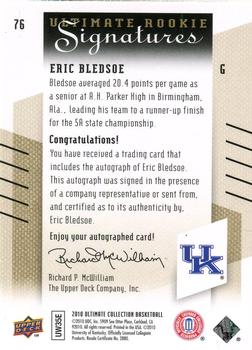 2010-11 Upper Deck Ultimate Collection #76 Eric Bledsoe  Back