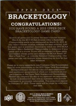 2014-15 Upper Deck NCAA March Madness - Bracketology #NNO Arkansas Razorbacks Back