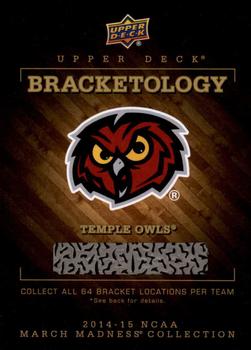 2014-15 Upper Deck NCAA March Madness - Bracketology #NNO Temple Owls Front