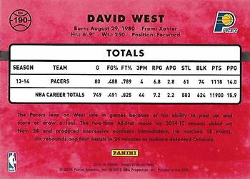 2014-15 Donruss - Swirlorama #190 David West Back