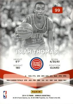 2014-15 Donruss - Elite Blue #99 Isiah Thomas Back