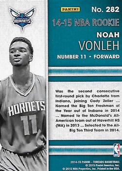 2014-15 Panini Threads #282 Noah Vonleh Back