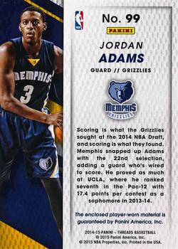 2014-15 Panini Threads - Rookie Threads #99 Jordan Adams Back