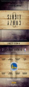 2014-15 Panini Preferred - Crazy Eights Booklet #4 Andre Iguodala / Draymond Green / Marreese Speights / Stephen Curry / Andrew Bogut / David Lee / Harrison Barnes / Klay Thompson Back