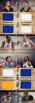 2014-15 Panini Preferred - Crazy Eights Booklet #4 Andre Iguodala / Draymond Green / Marreese Speights / Stephen Curry / Andrew Bogut / David Lee / Harrison Barnes / Klay Thompson Front