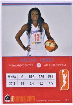 2015 Rittenhouse WNBA #1 Aneika Henry Back