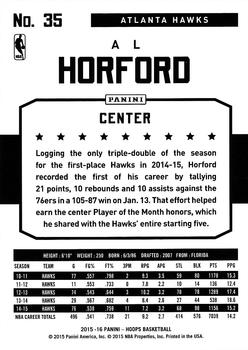 2015-16 Hoops #35 Al Horford Back