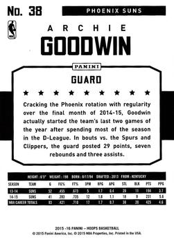 2015-16 Hoops #38 Archie Goodwin Back