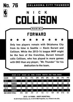 2015-16 Hoops #76 Nick Collison Back