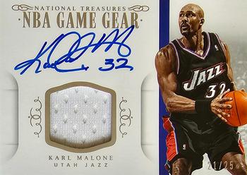 2014-15 Panini National Treasures - NBA Game Gear Signatures #GGS-KM Karl Malone Front