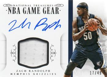 2014-15 Panini National Treasures - NBA Game Gear Signatures #GGS-ZR Zach Randolph Front